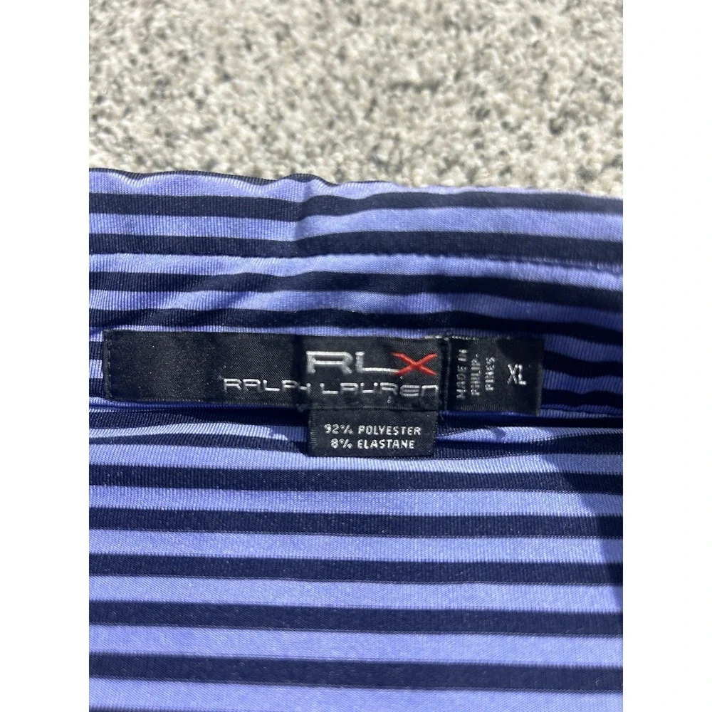 Ralph Lauren RLX Polo Shirt Mens XL 2012 U.S.‎ Junior Amateur Purple Stripe